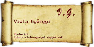Viola Györgyi névjegykártya